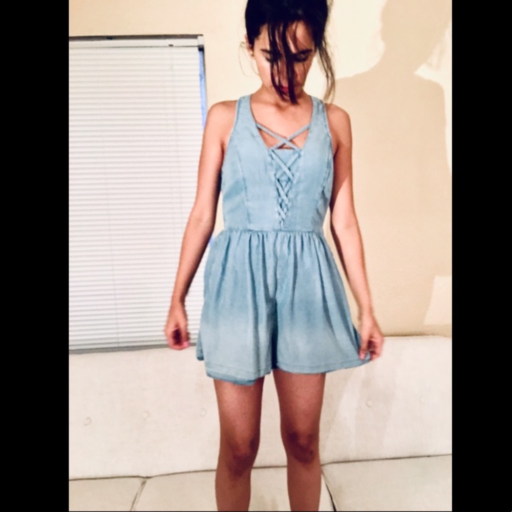 Denim romper American Eagle